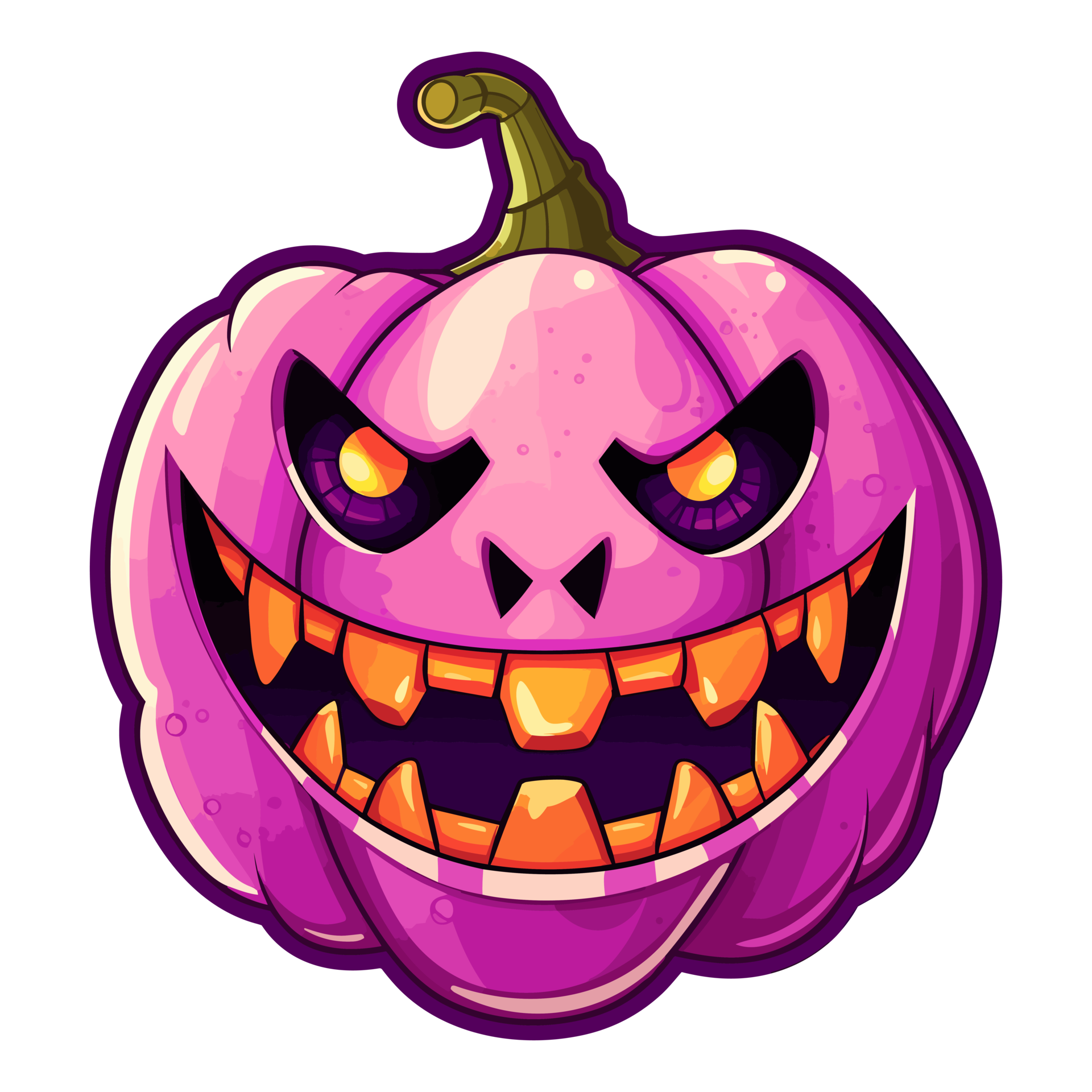 Víspera de Todos los Santos rosado calabaza clipart, monstruo rosado