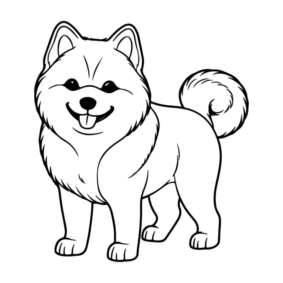 Alaskan Malamute, hand drawn cartoon character, dog icon. vector
