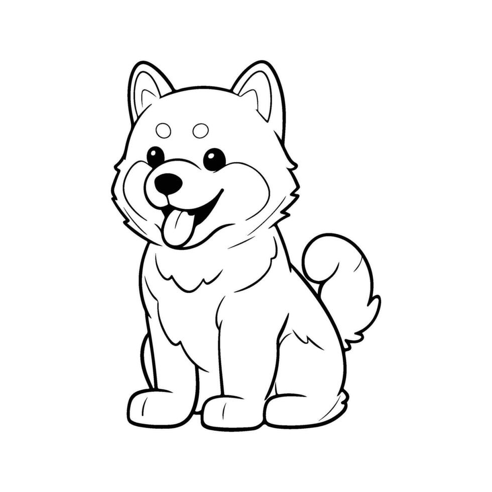 Alaskan Malamute, hand drawn cartoon character, dog icon. vector