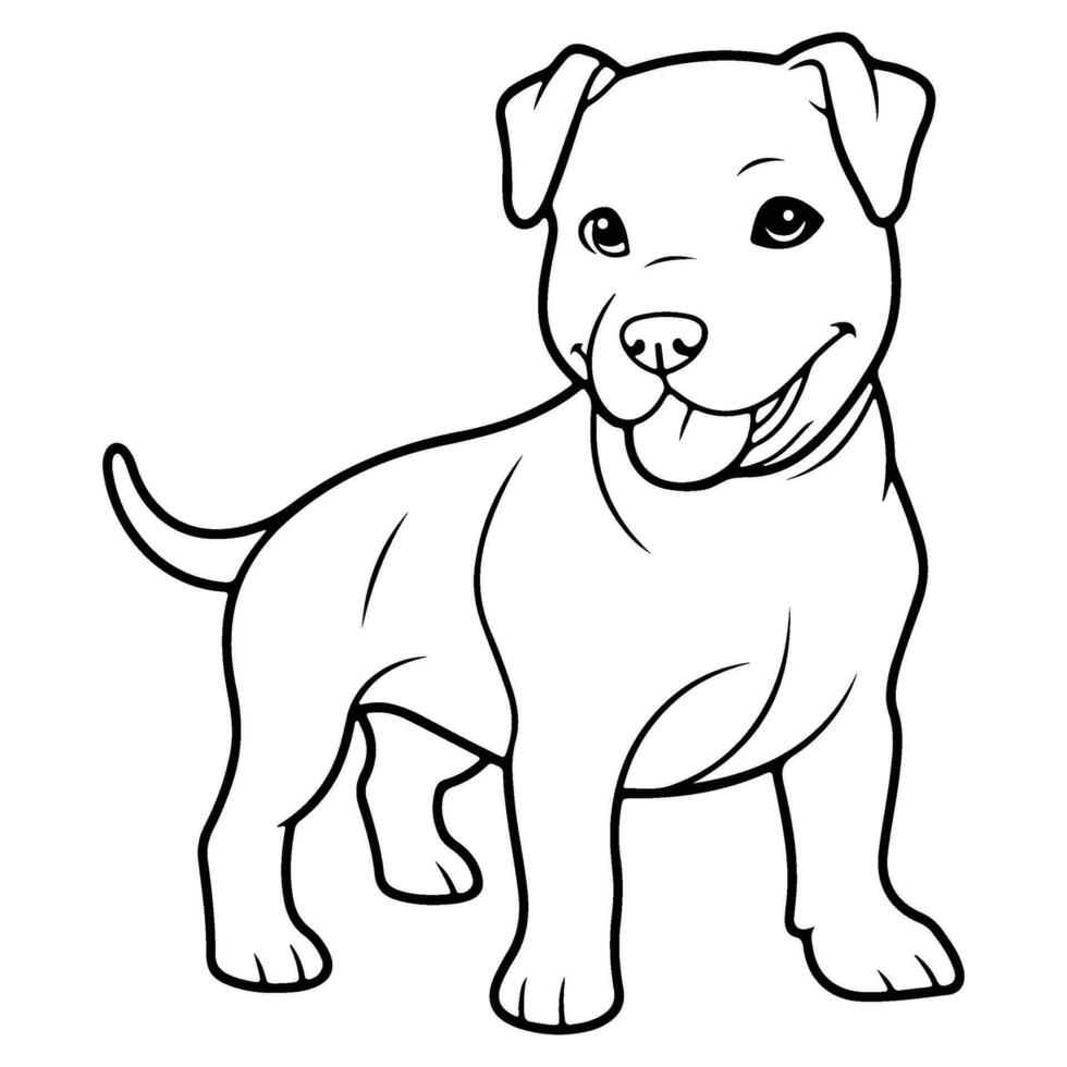 American pit bull, hand drawn cartoon character, dog icon. vector