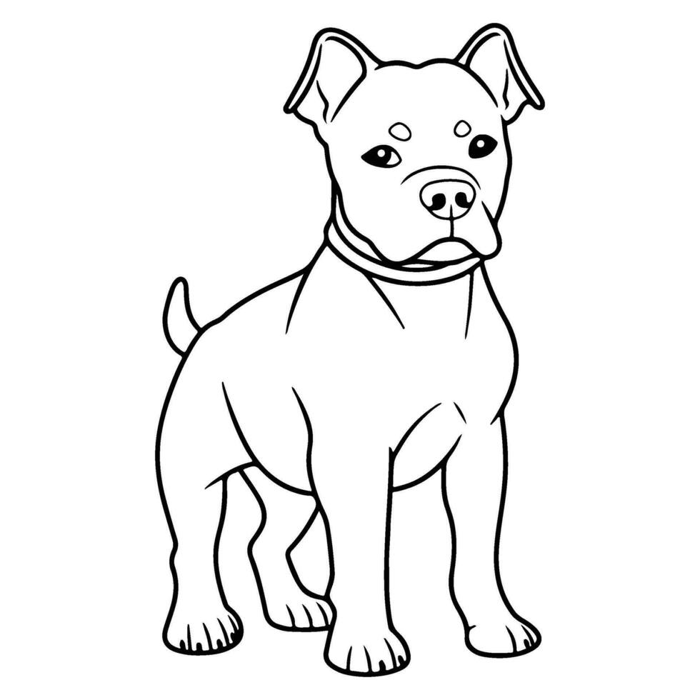 americano pozo toro, mano dibujado dibujos animados personaje, perro icono. vector