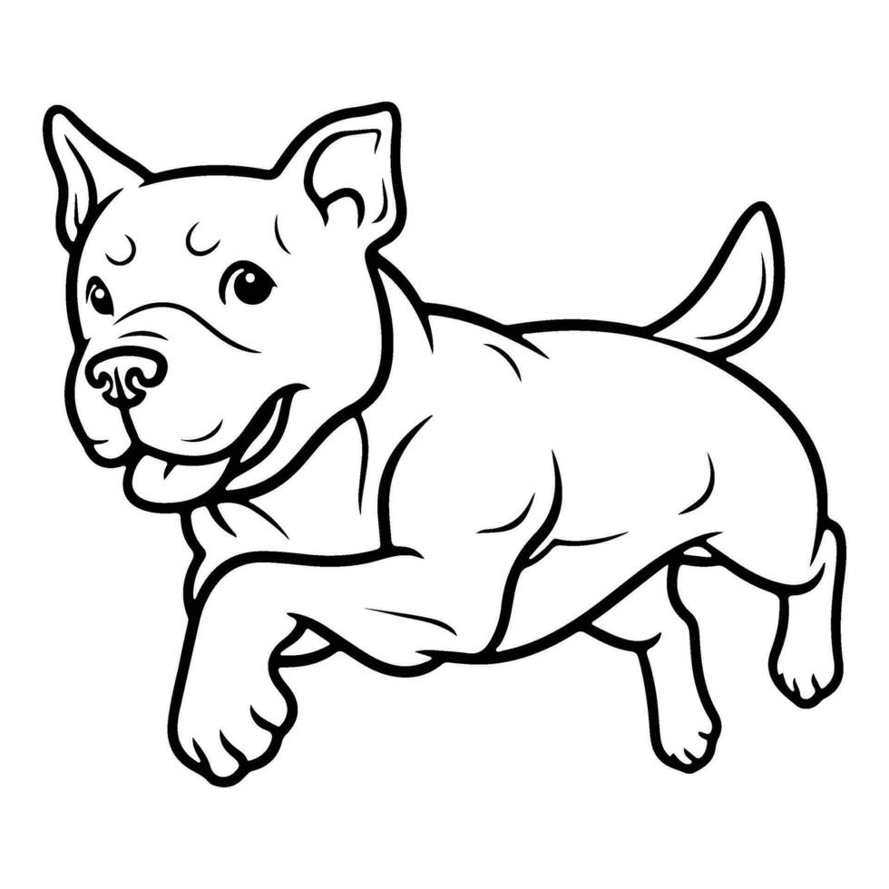 americano pozo toro, mano dibujado dibujos animados personaje, perro icono. vector