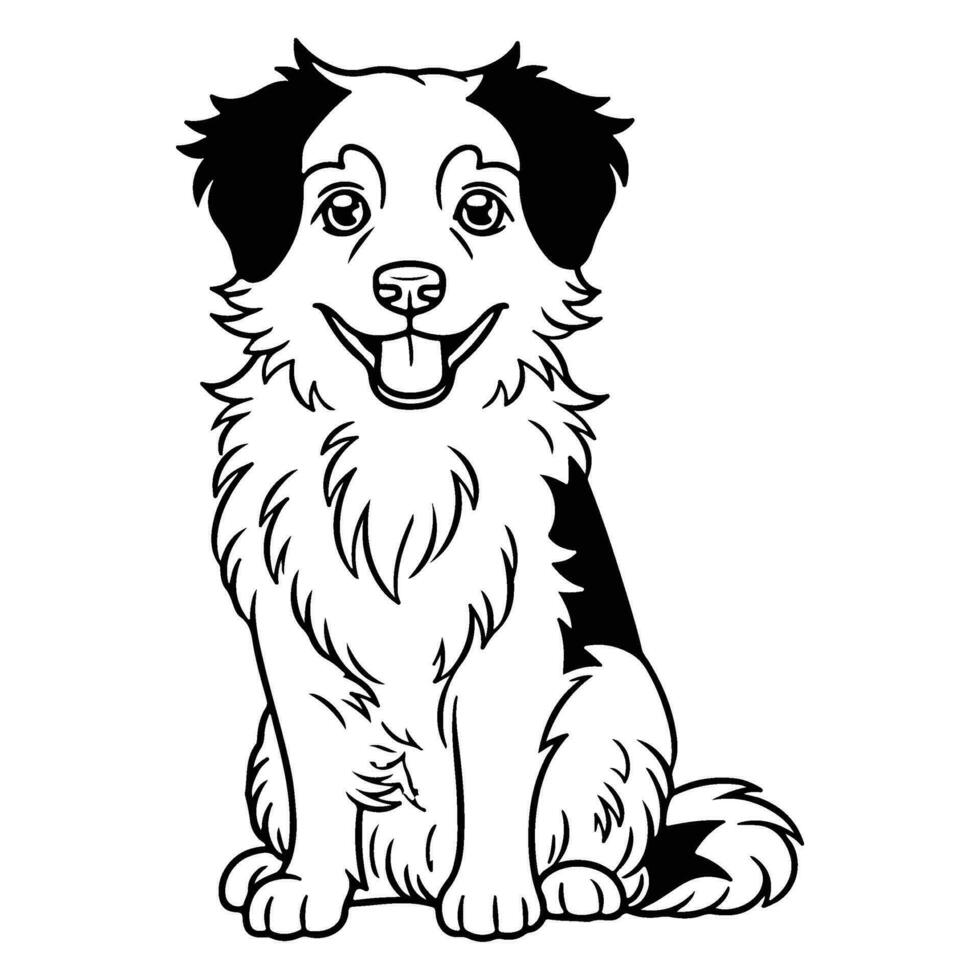 Australian Shepherd, hand drawn cartoon character, dog icon. vector