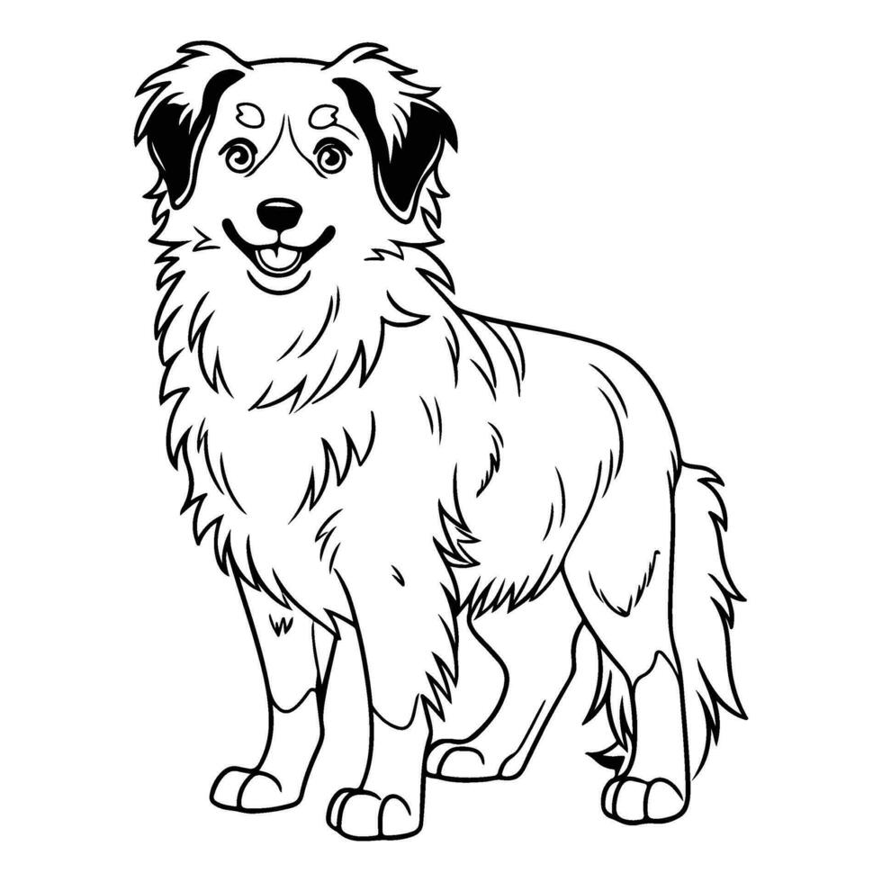 Australian Shepherd, hand drawn cartoon character, dog icon. vector