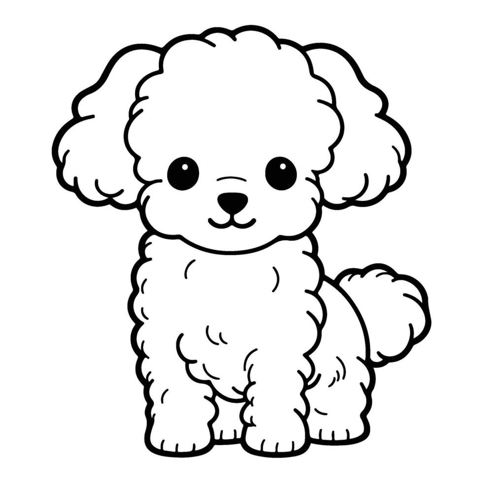 Bichon Frise, hand drawn cartoon character, dog icon. vector