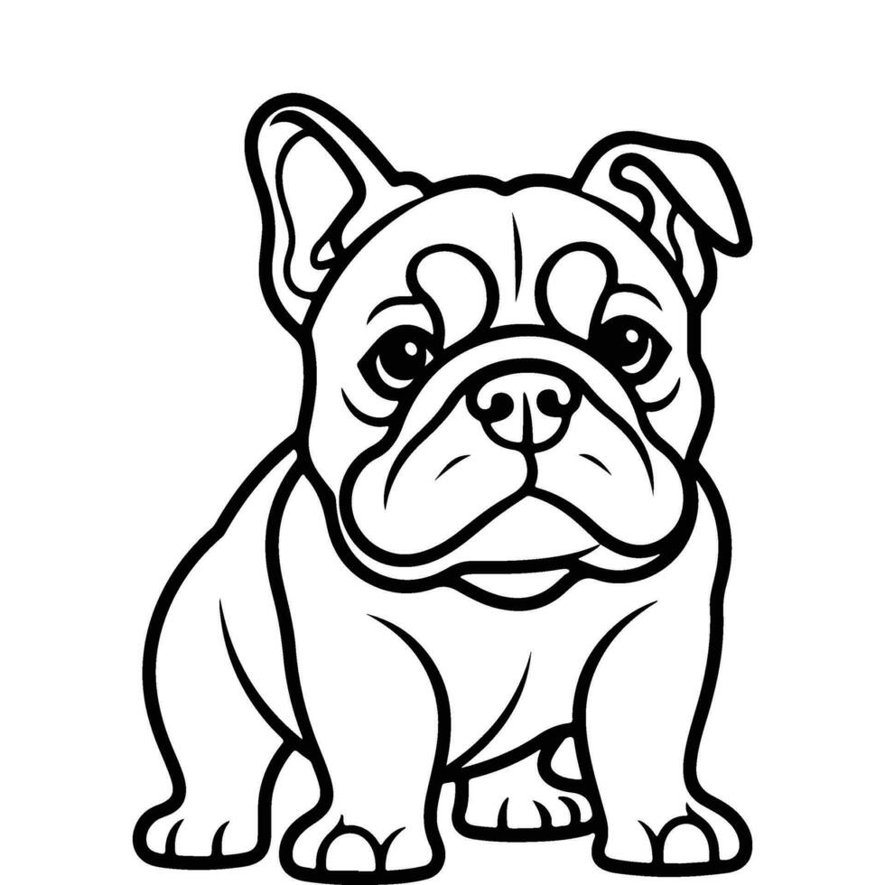 bulldog, hand drawn cartoon character, dog icon. vector