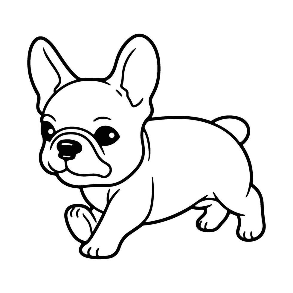 French bulldog dog, hand drawn cartoon character, dog icon. vector