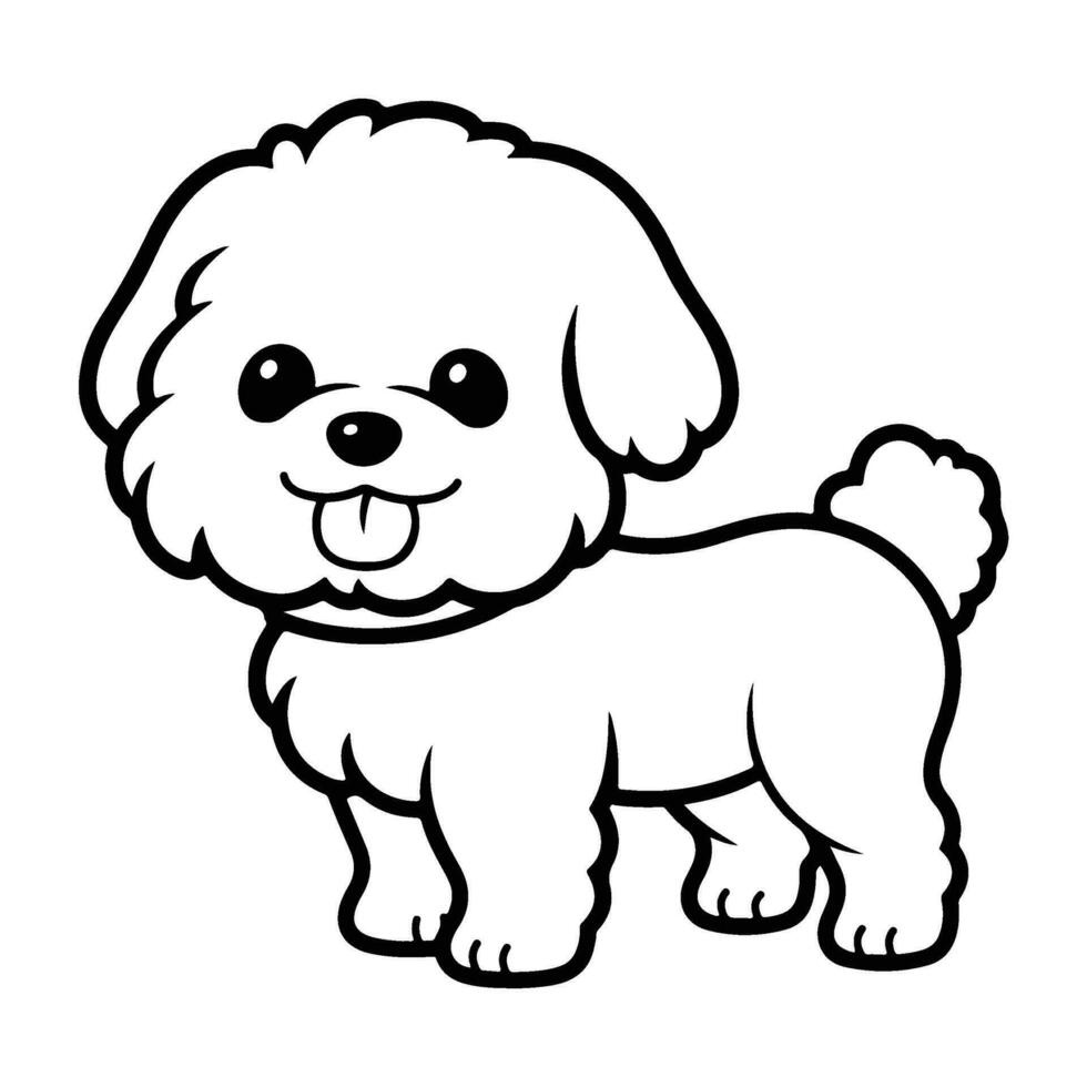 Maltese dog, hand drawn cartoon character, dog icon. vector