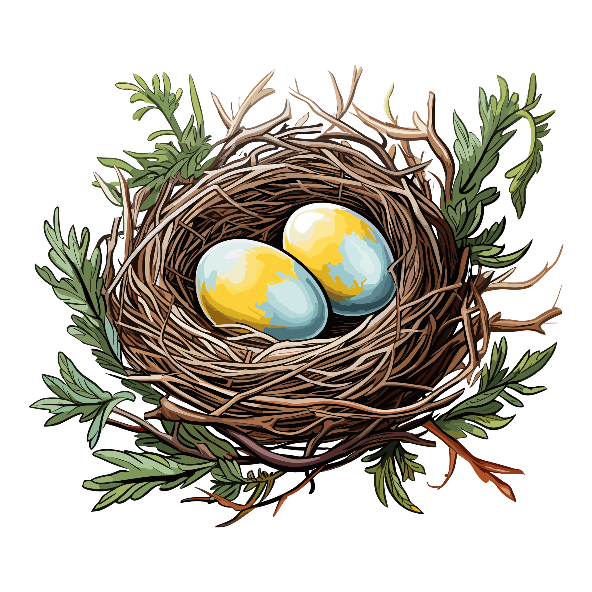 Bird nest with egg clipart, Illustration of a Bird Nest with Egg