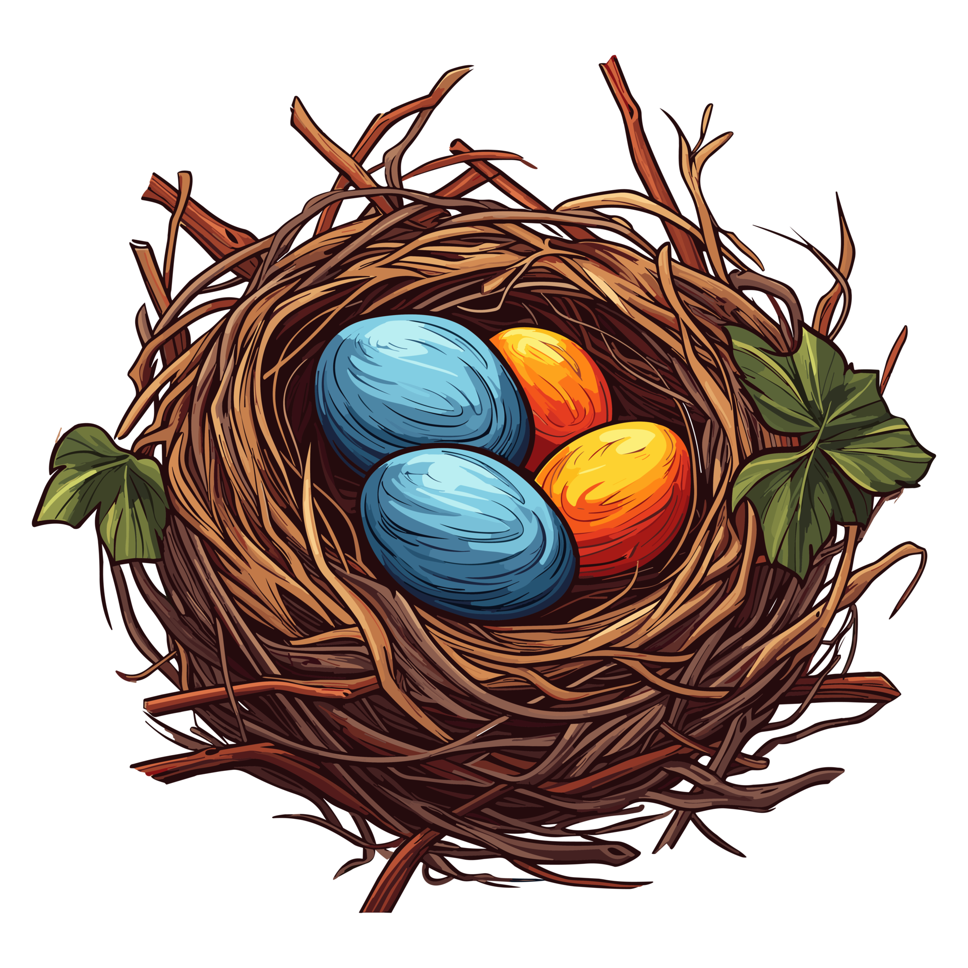 Bird nest with egg clipart, Illustration of a Bird Nest with Egg