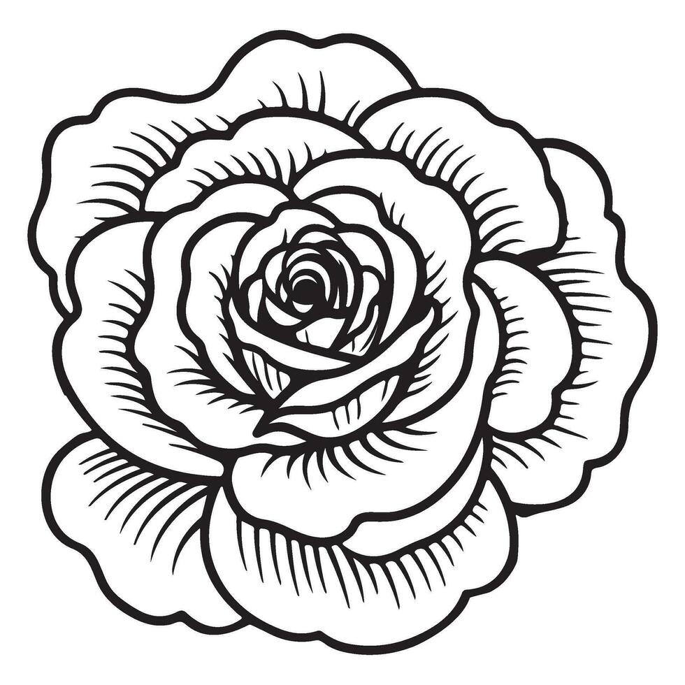 Rosa icono, sencillo Rosa florecer ilustración. vector