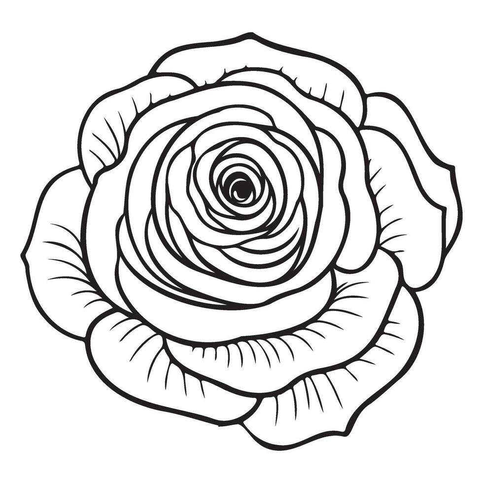 Rosa icono, sencillo Rosa florecer ilustración. vector