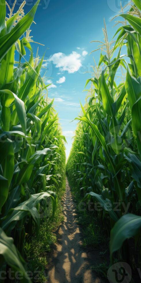 Ecological field of corn. Vegetarianism. photo
