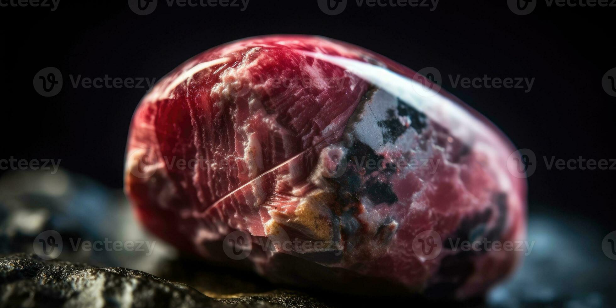 Photo of the mineral stone rhodolite close-up, macro. Generative AI