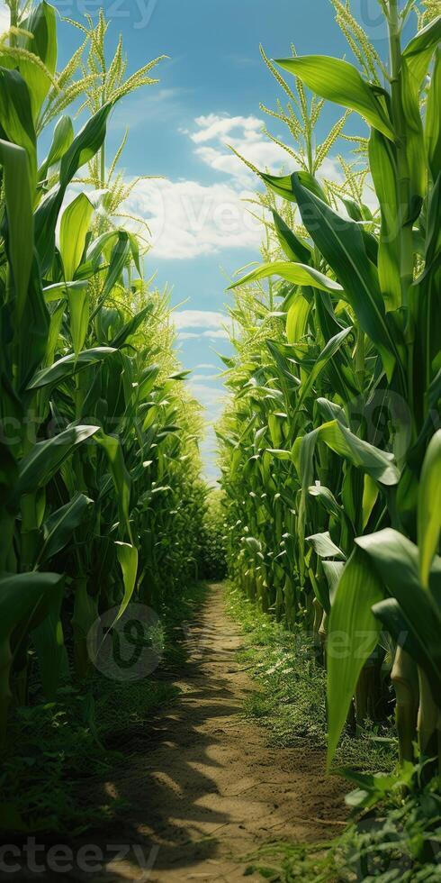 Ecological field of corn. Vegetarianism. photo