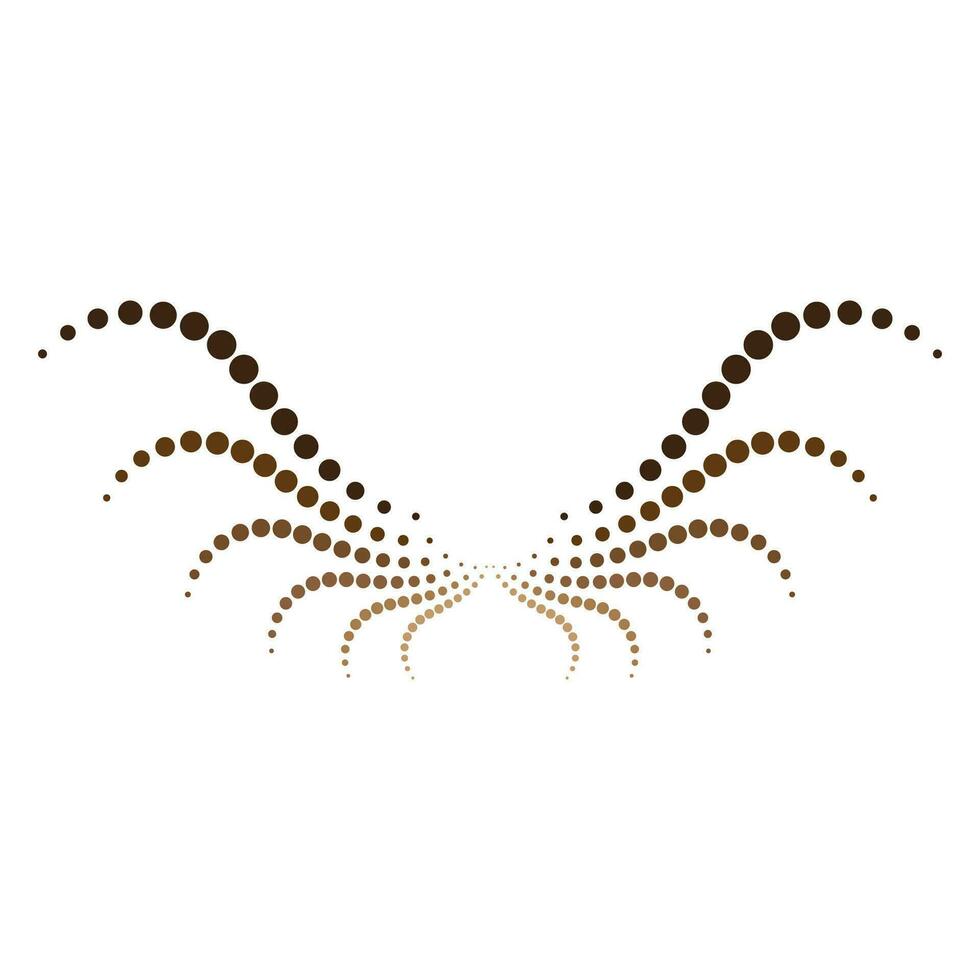 Round shape bird wing vector