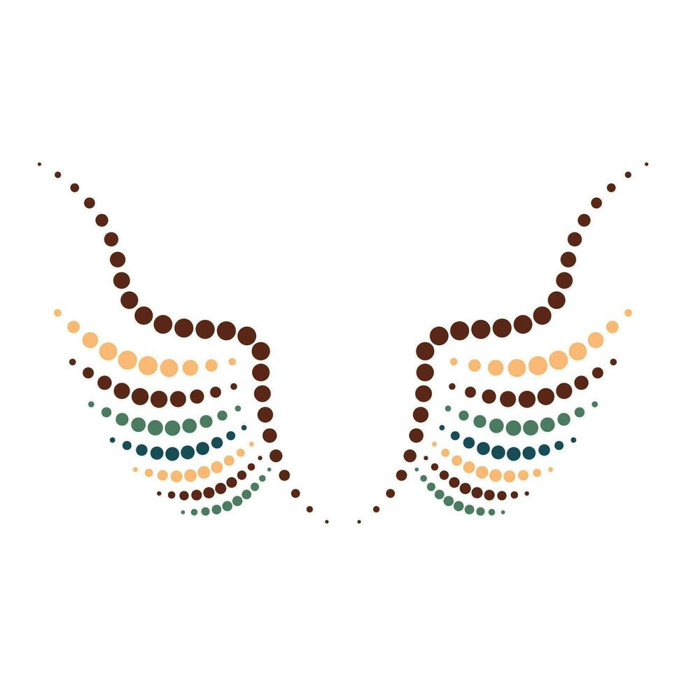 Round shape bird wing vector