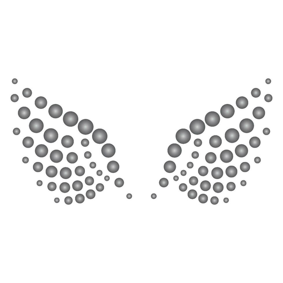 Round shape bird wing vector