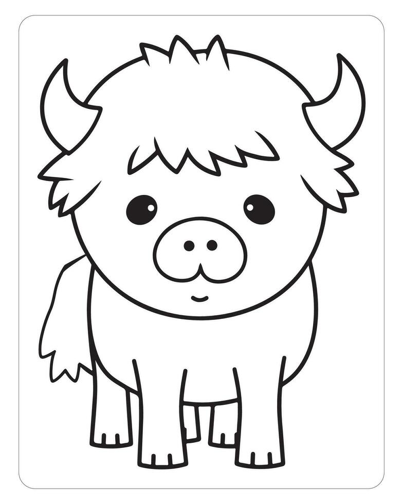 Cute Animals Coloring Pages, Animals Illustrations, Black and white