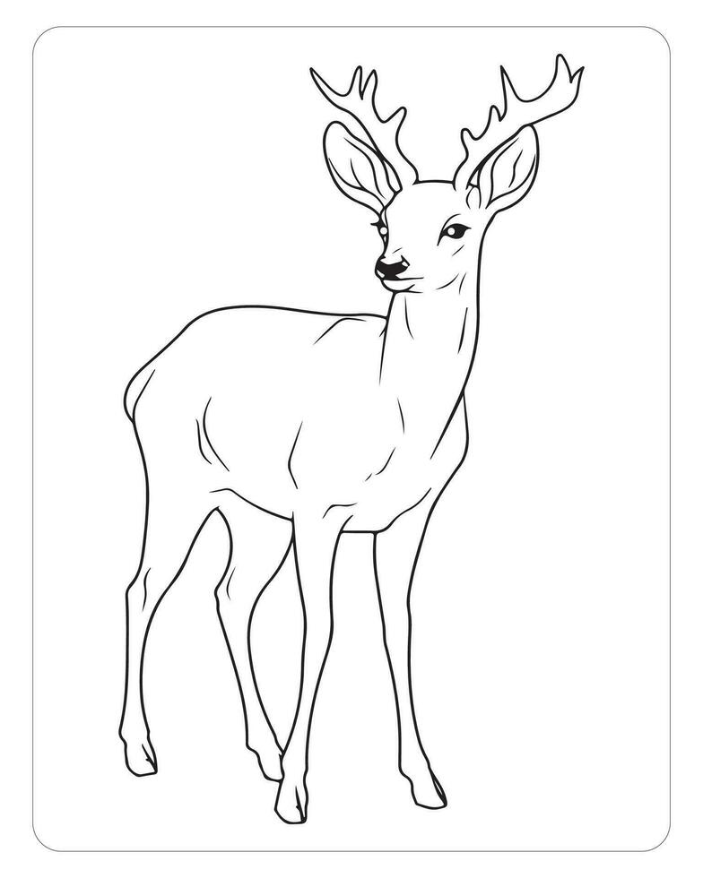 Cute Animals Coloring Pages, Animals Illustrations, Black and white Coloring Pages. vector
