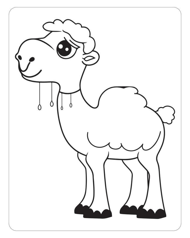 Cute Animals Coloring Pages, Animals Illustrations, Black and white Coloring Pages. vector