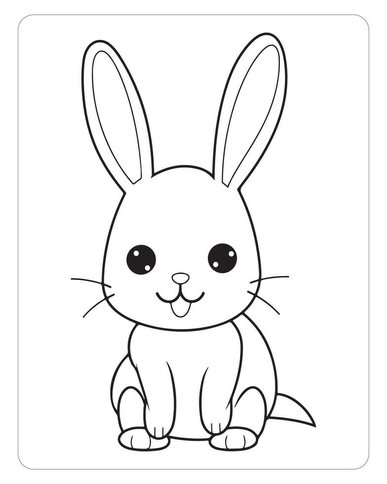 Cute Animals Coloring Pages, Animals Illustrations, Black and white Coloring Pages. vector
