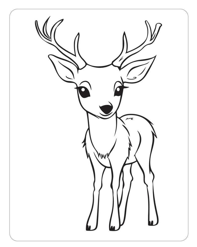Cute Animals Coloring Pages, Animals Illustrations, Black and white Coloring Pages vector