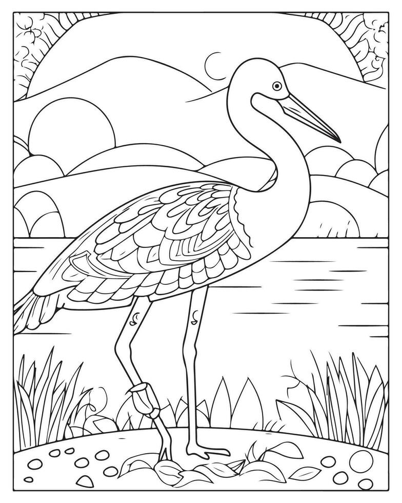 Cute Bird Coloring pages for kids, Bird illustration, Bird vector ...