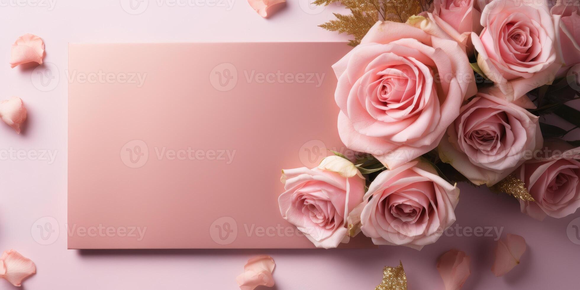 Wedding flowers and wedding invitation. photo