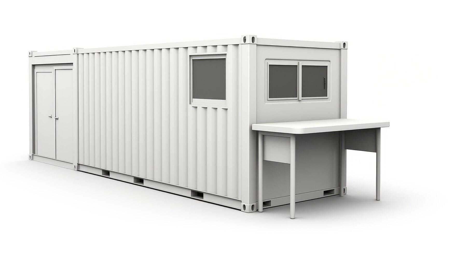 Mobile office buildings or container site office for construction site. Shipping container. Portable house and office cabins, illustration photo