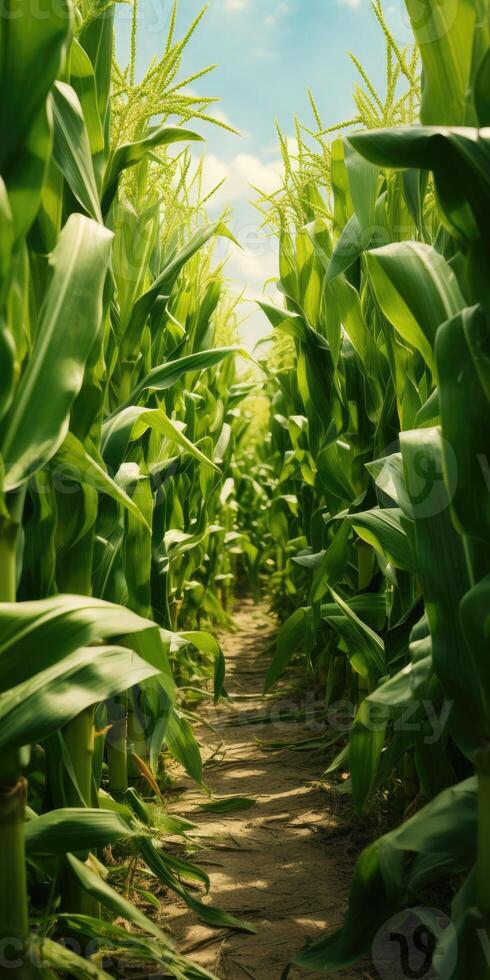 Ecological field of corn. Vegetarianism. photo
