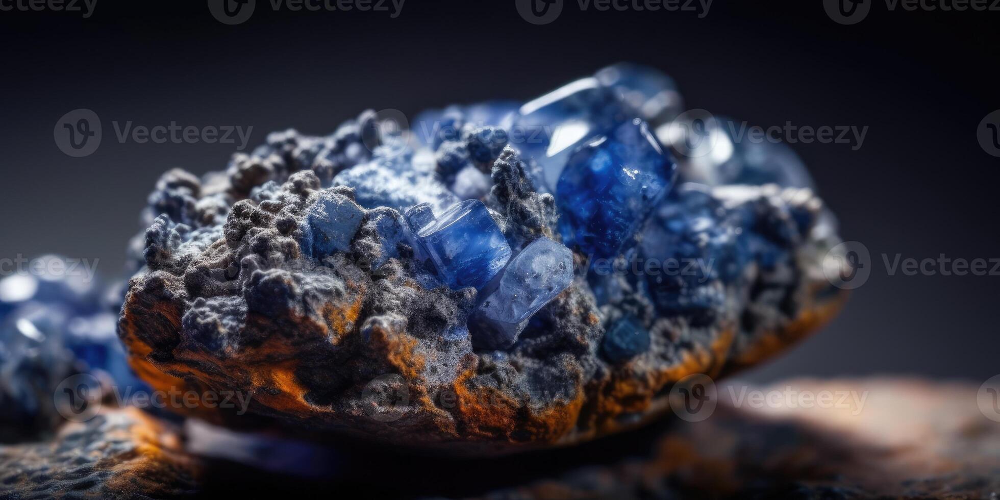 Photo of the mineral stone sodalite close-up, macro. Generative AI