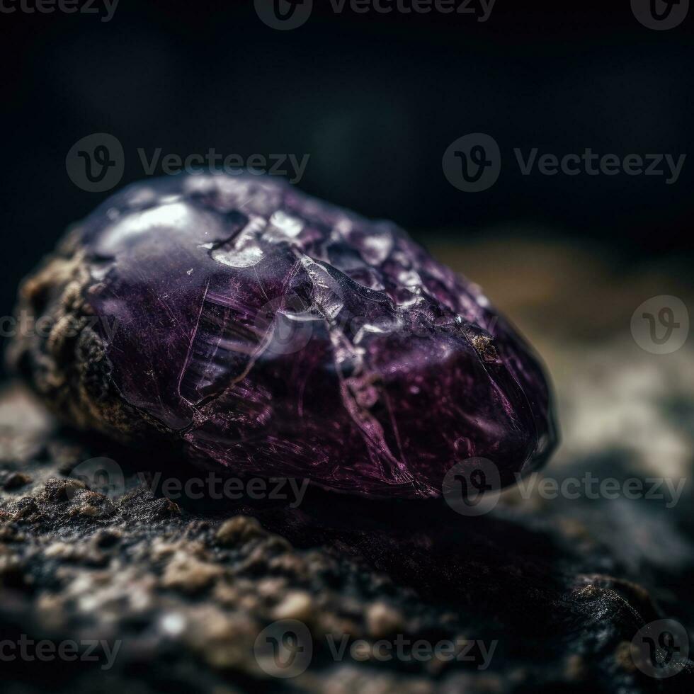 Photo of the mineral stone lepidolite close-up, macro. Generative AI