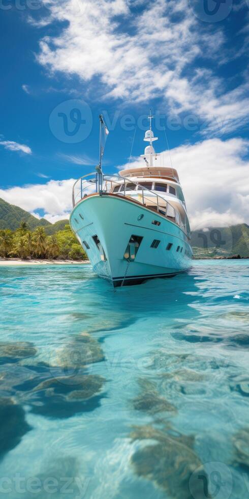 Beautiful yacht on the Cote d'Azur. Ocean. photo