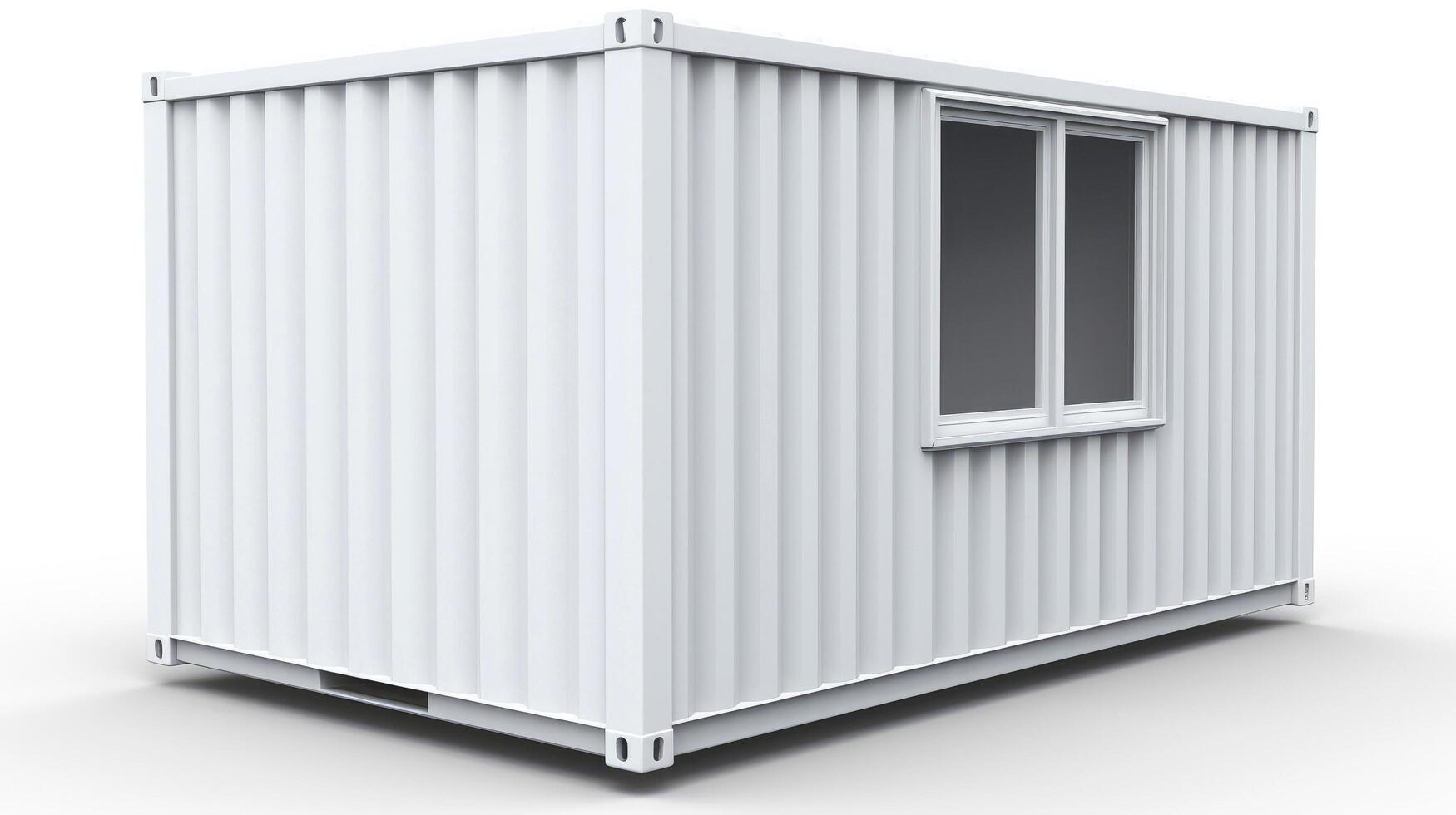 Mobile office buildings or container site office for construction site. Shipping container. Portable house and office cabins, illustration photo