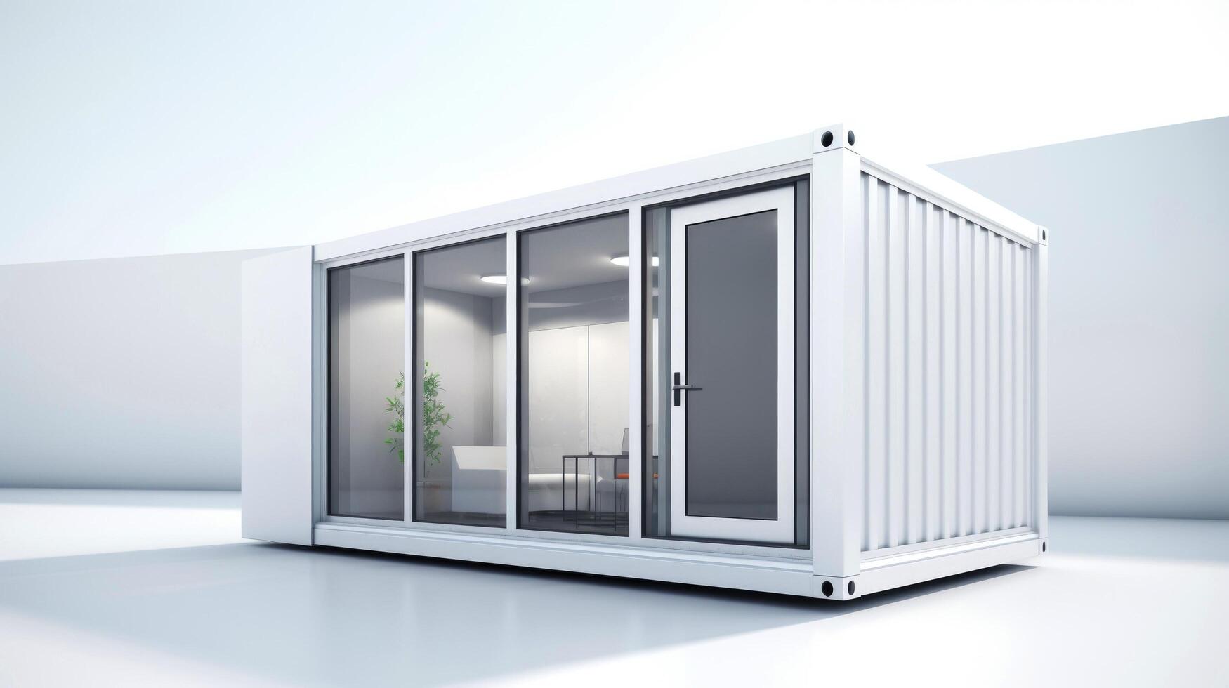 Mobile office buildings or container site office for construction site. Shipping container. Portable house and office cabins,Generative AI illustration photo