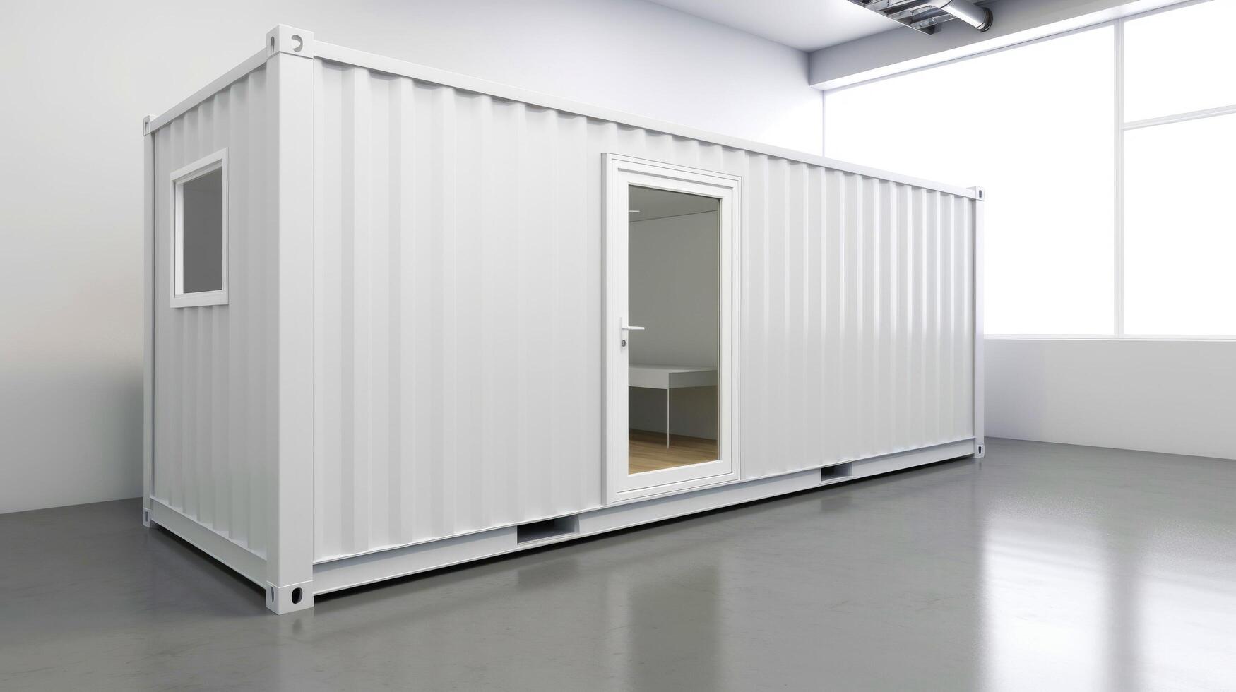 Mobile office buildings or container site office for construction site. Shipping container. Portable house and office cabins, illustration photo
