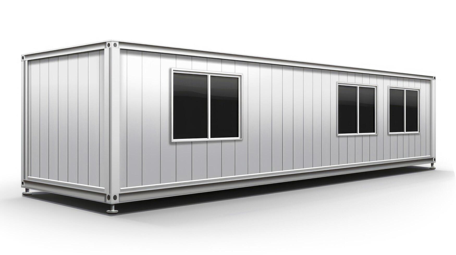 Mobile office buildings or container site office for construction site. Shipping container. Portable house and office cabins, illustration photo