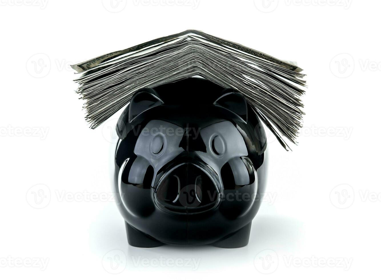 Cute black piggybank photo