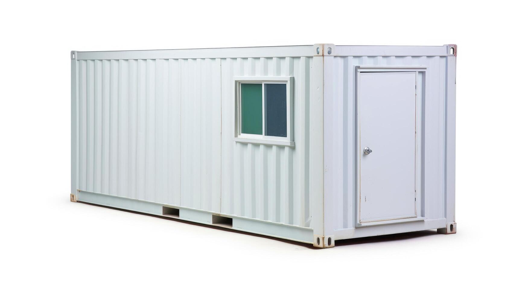 Mobile office buildings or container site office for construction site. Shipping container. Portable house and office cabins, illustration photo