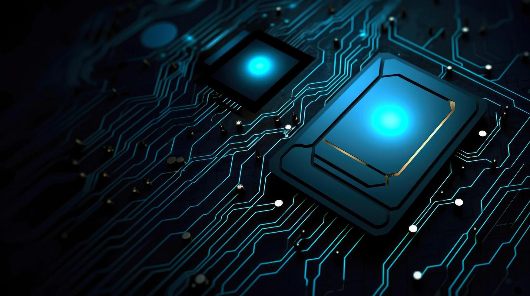 Close-up of circuit board. Electronic computer hardware technology. Motherboard digital chip. blurred concept, illustration photo