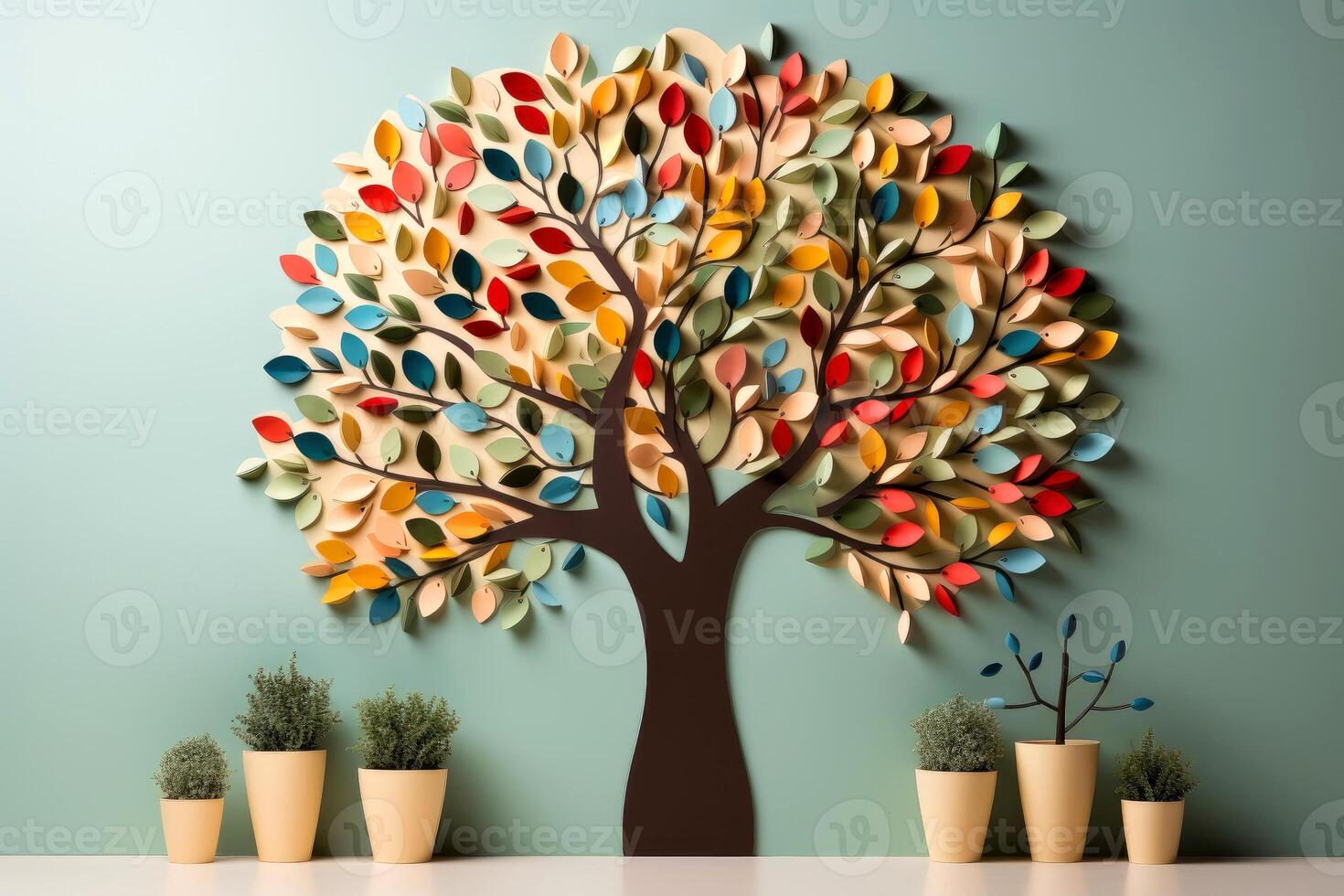 Ecosystem restoration, environment day concept tree background. Recycle icon paper cut banner with forest. Ecology project concept, illustration photo