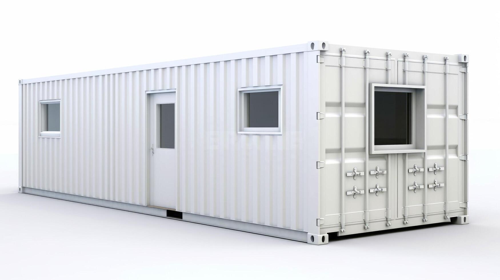 Mobile office buildings or container site office for construction site. Shipping container. Portable house and office cabins, illustration photo