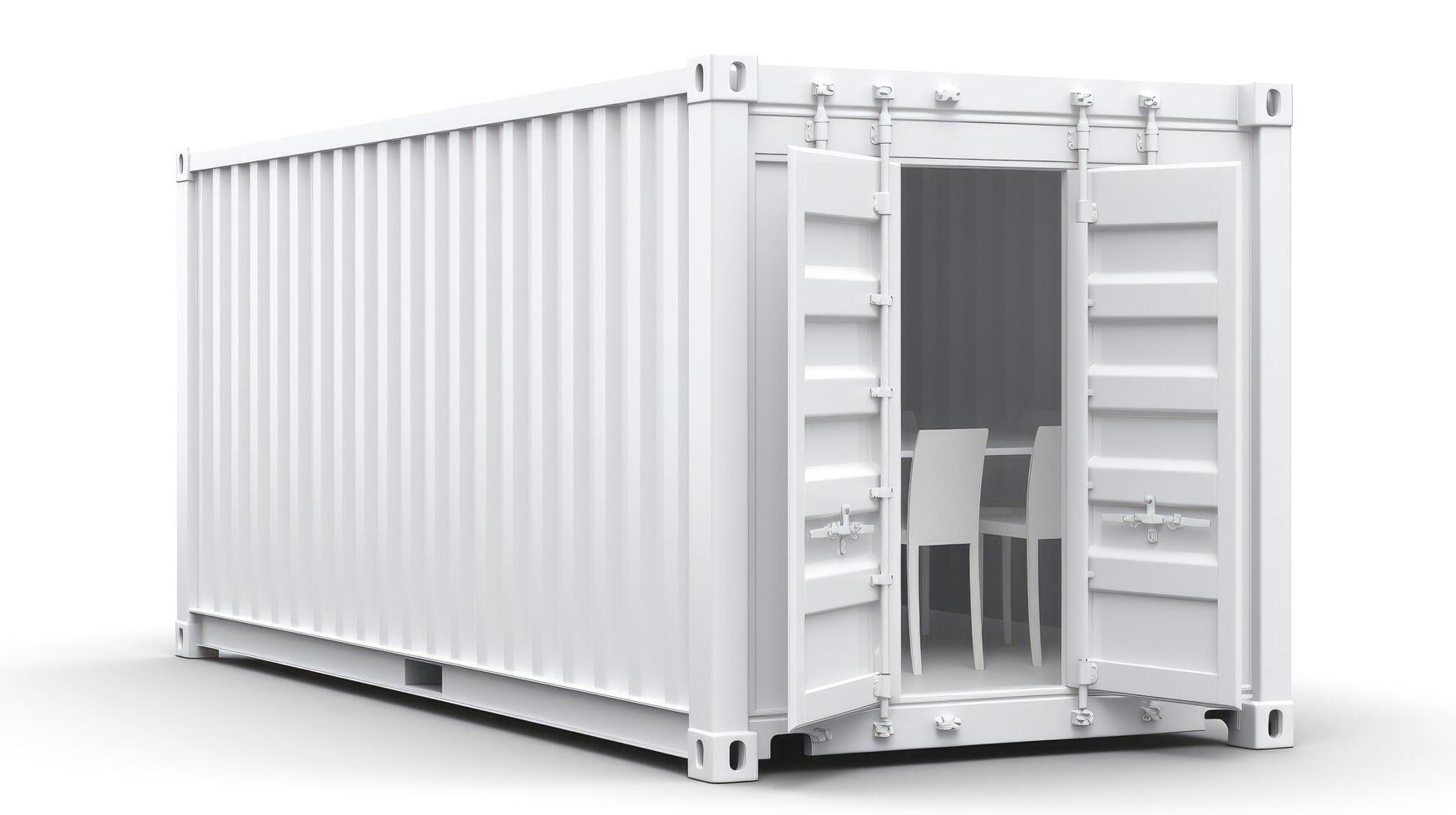 Mobile office buildings or container site office for construction site. Shipping container. Portable house and office cabins, illustration photo