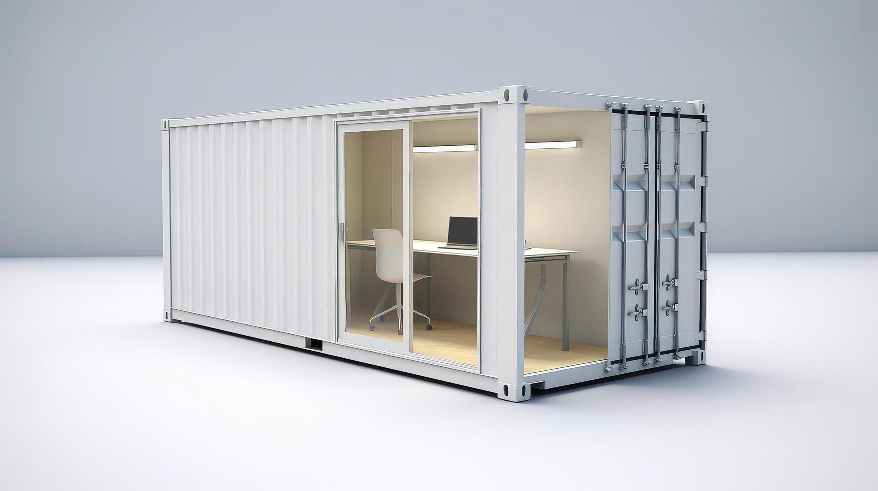 Mobile office buildings or container site office for construction site. Shipping container. Portable house and office cabins, illustration photo
