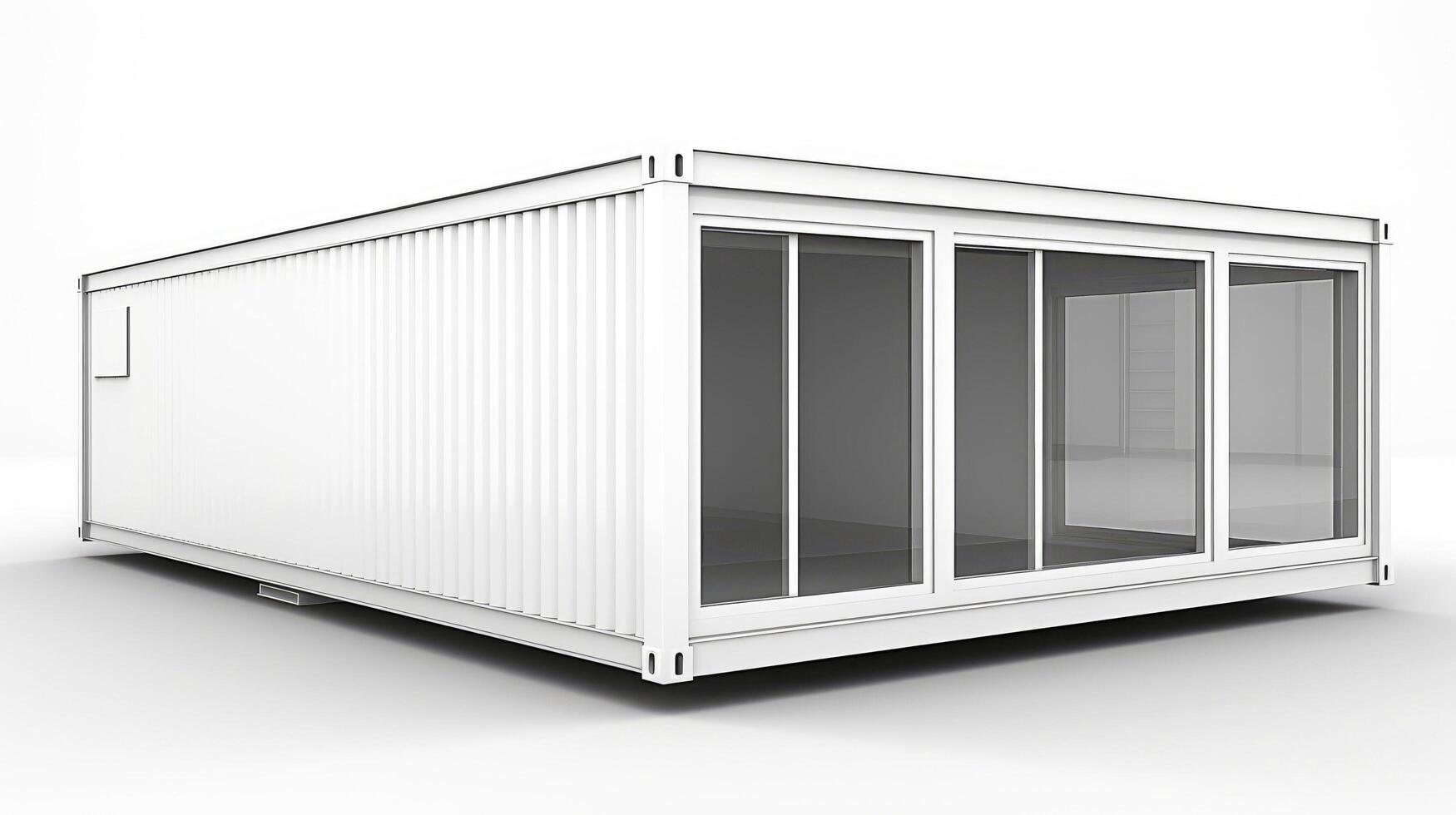 Mobile office buildings or container site office for construction site. Shipping container. Portable house and office cabins, illustration photo
