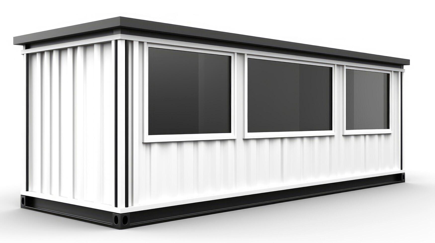 Mobile office buildings or container site office for construction site. Shipping container. Portable house and office cabins, illustration photo