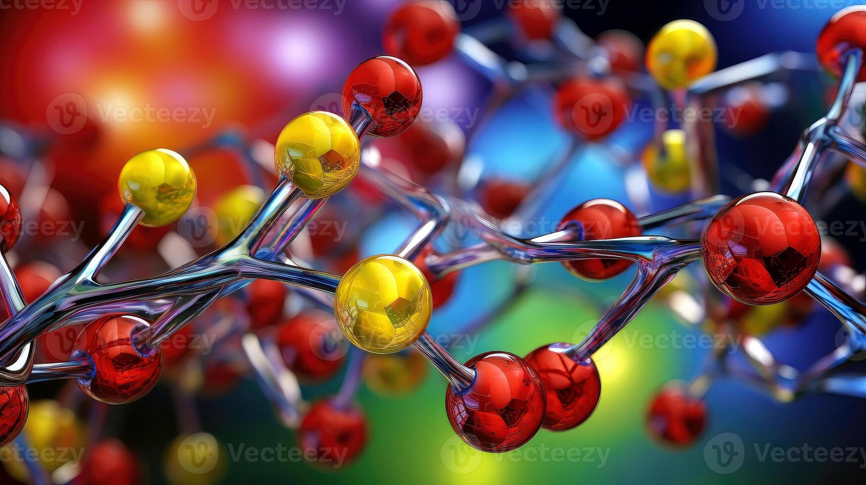 Medical studies of molecular structures. Science in the service of human. Technologies of the future in our life. molecule of medicine model, Generative AI illustration photo