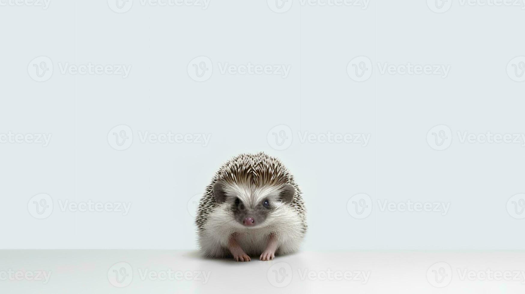 Photo of a hedgehog on white background. Generative AI