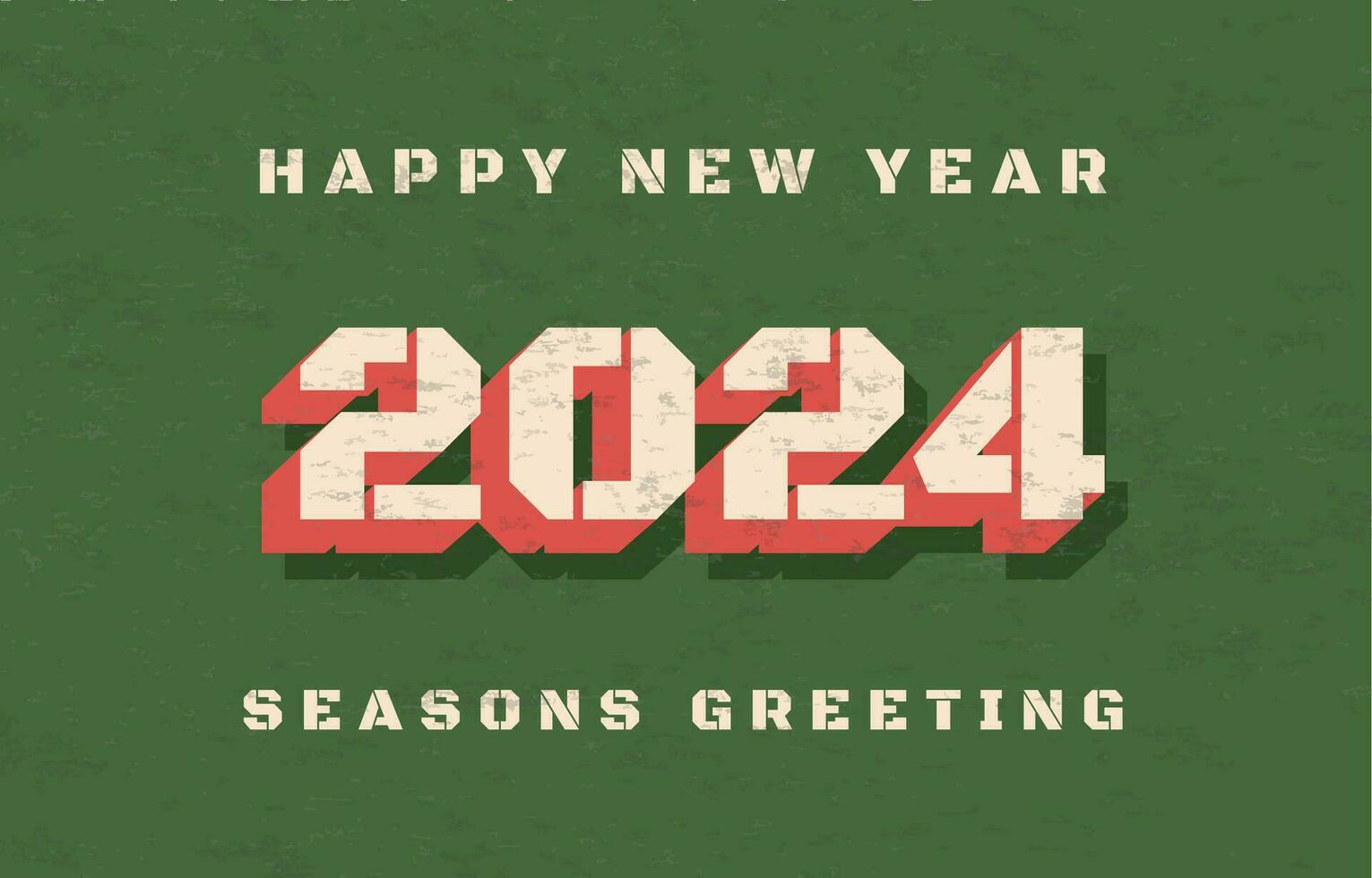 2024 New Year festive banner design with Retro typography. Vector illustration.